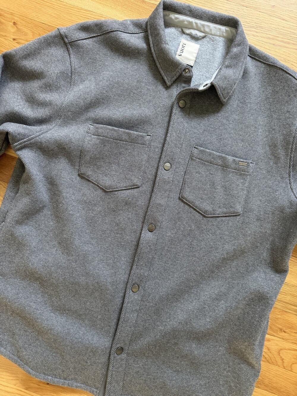 Vuori Del Mar Fleece Shirt Jacket SZ XL Heather Grey